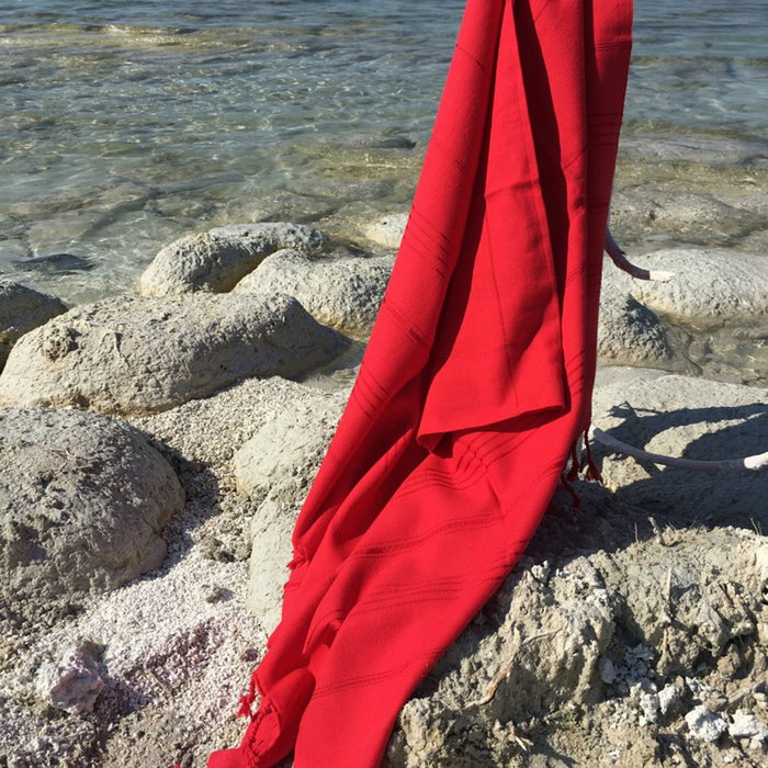 Mijölnir Toalla de Playa Fouta 100% Algodón Roja 95 x 175 cm